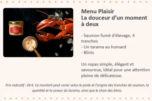 Menus Saint Valentin