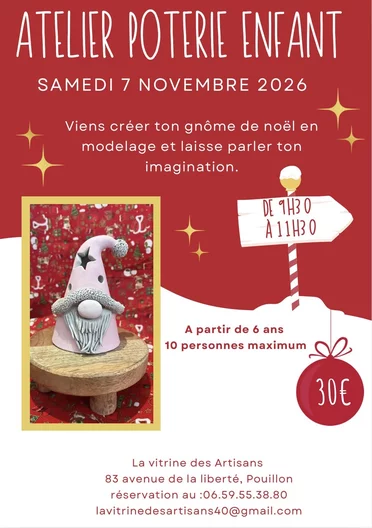 Atelier poterie enfant